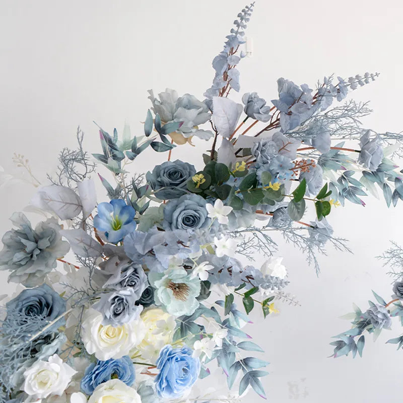 Uflower Blue Floral Arrangement Horn Arch Wedding Backdrop Props SET80135