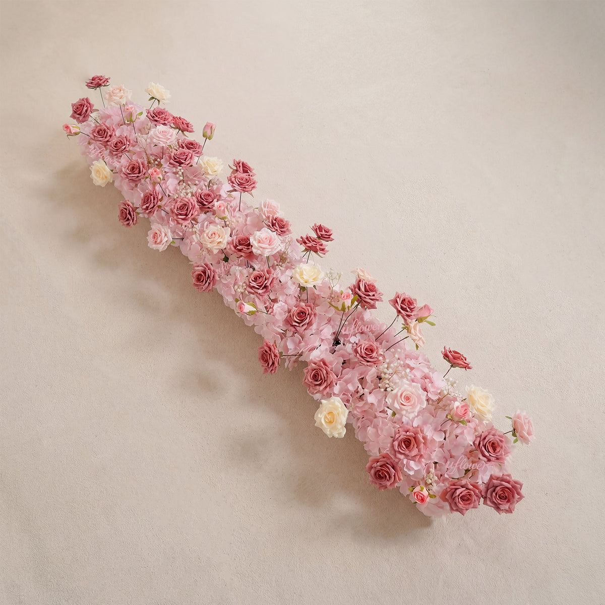 Uflower Pink Rose Floral Square Arch Wedding Party Backdrop Decoration SET80236