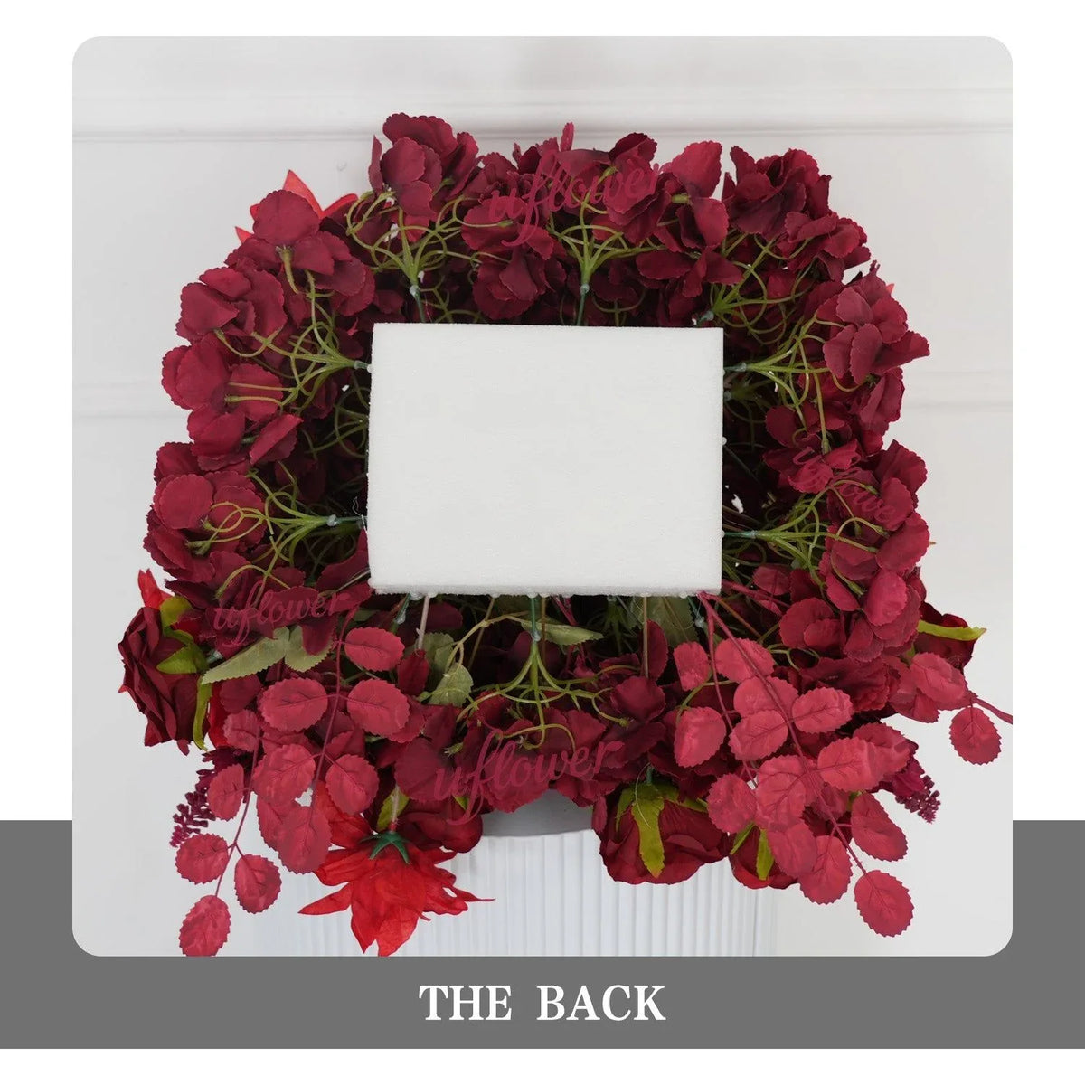 Uflower Dark Red Rose Flower Row Decor KT Board Wedding Arrangement Props SET80210 - Uflower