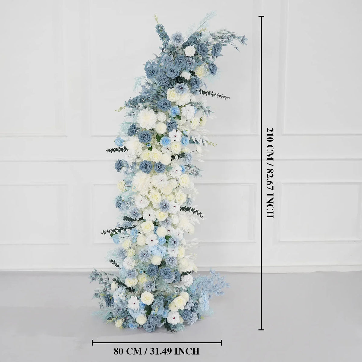 Uflower Blue White Floral Horn Arch Wedding Party Backdrop Decor SET80135 - Uflower
