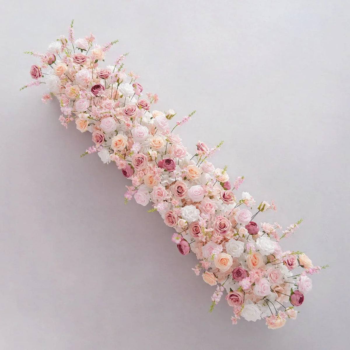 Uflower Pink White Rose Flower Arrangement Table Runner Wedding Round Arch SET80184 - Uflower