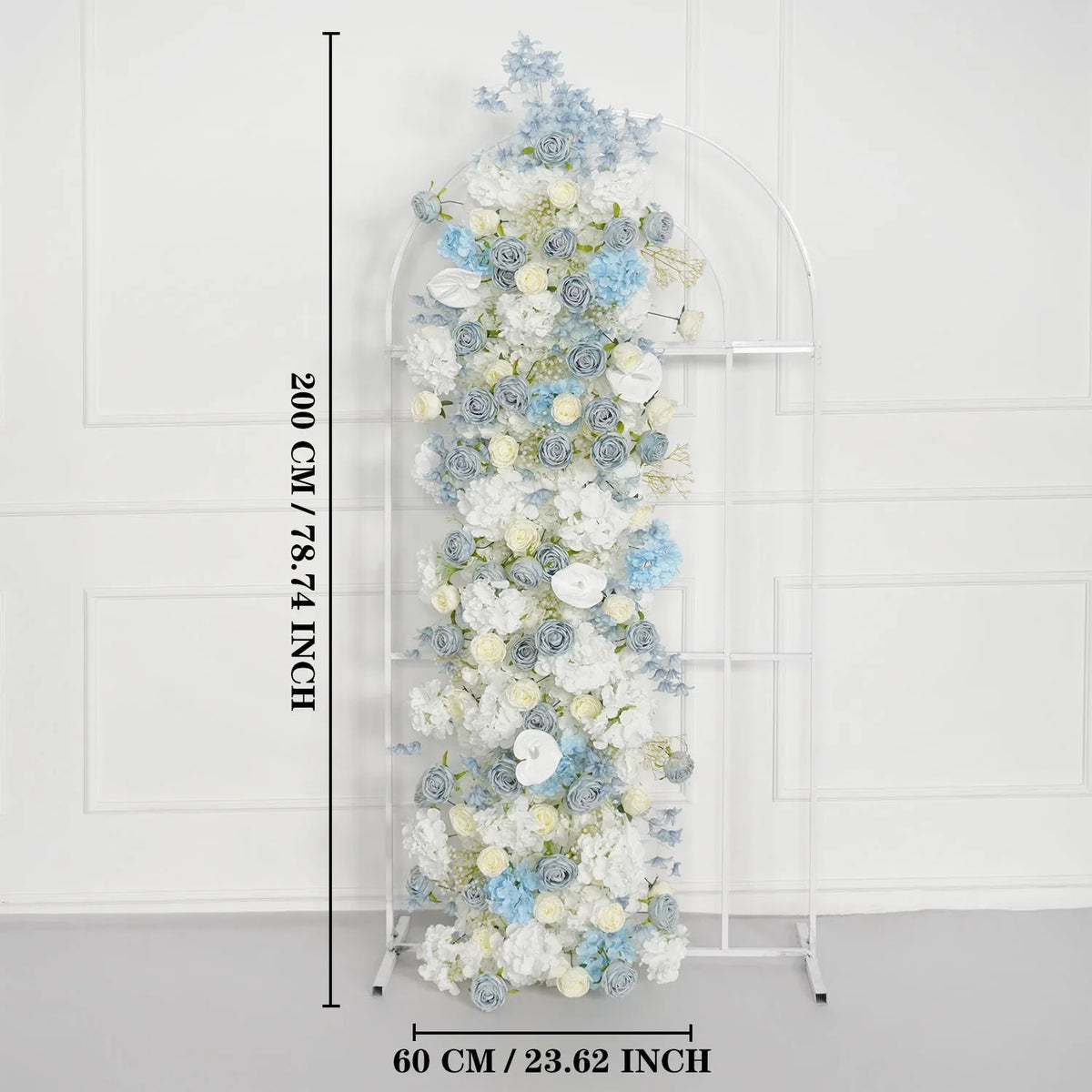 Uflower Blue White Flower Wedding Backdrop Arch Floral Arrangement SET80121 - Uflower