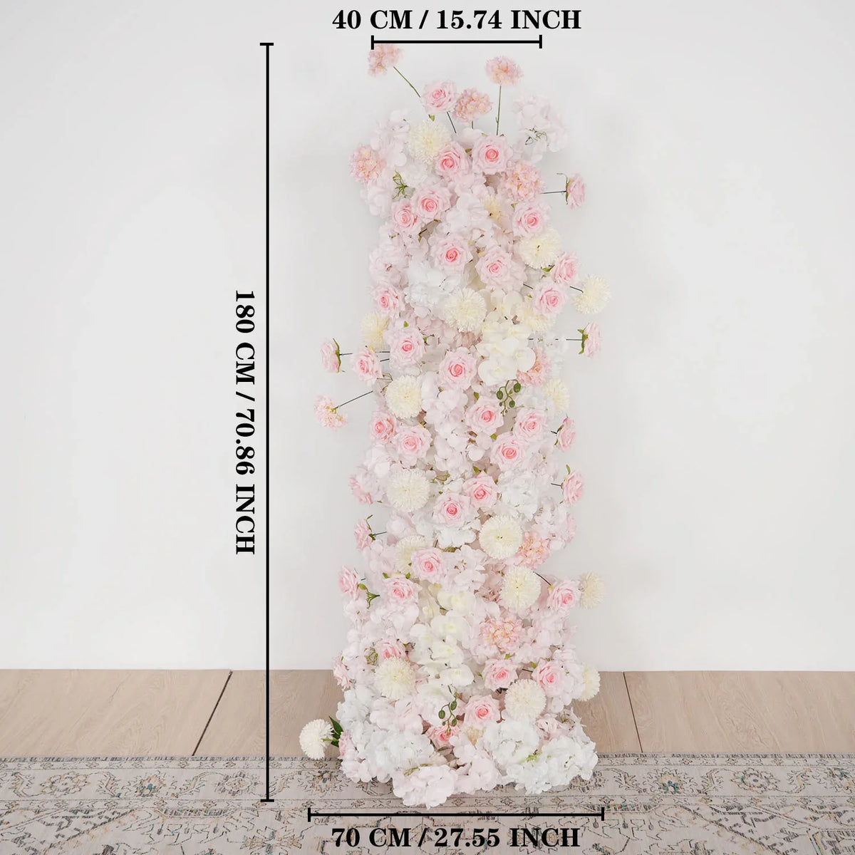 Uflower Pink Rose Orchid Pompoms Wedding Background Arch KT Board Decorative Flower SET80085 - Uflower