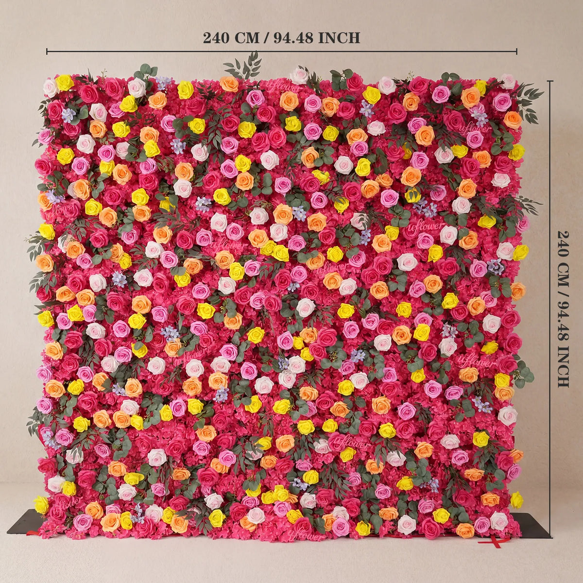 Uflower Coral Rose & Orange Floral Wall Wedding Backdrop Birthday Party Decor SET80240