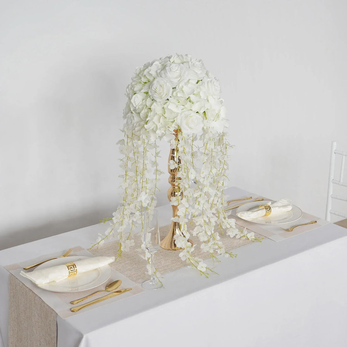 Uflower White Wedding Table Centerpiece Flower Arrangement MB80055-01 - Uflower
