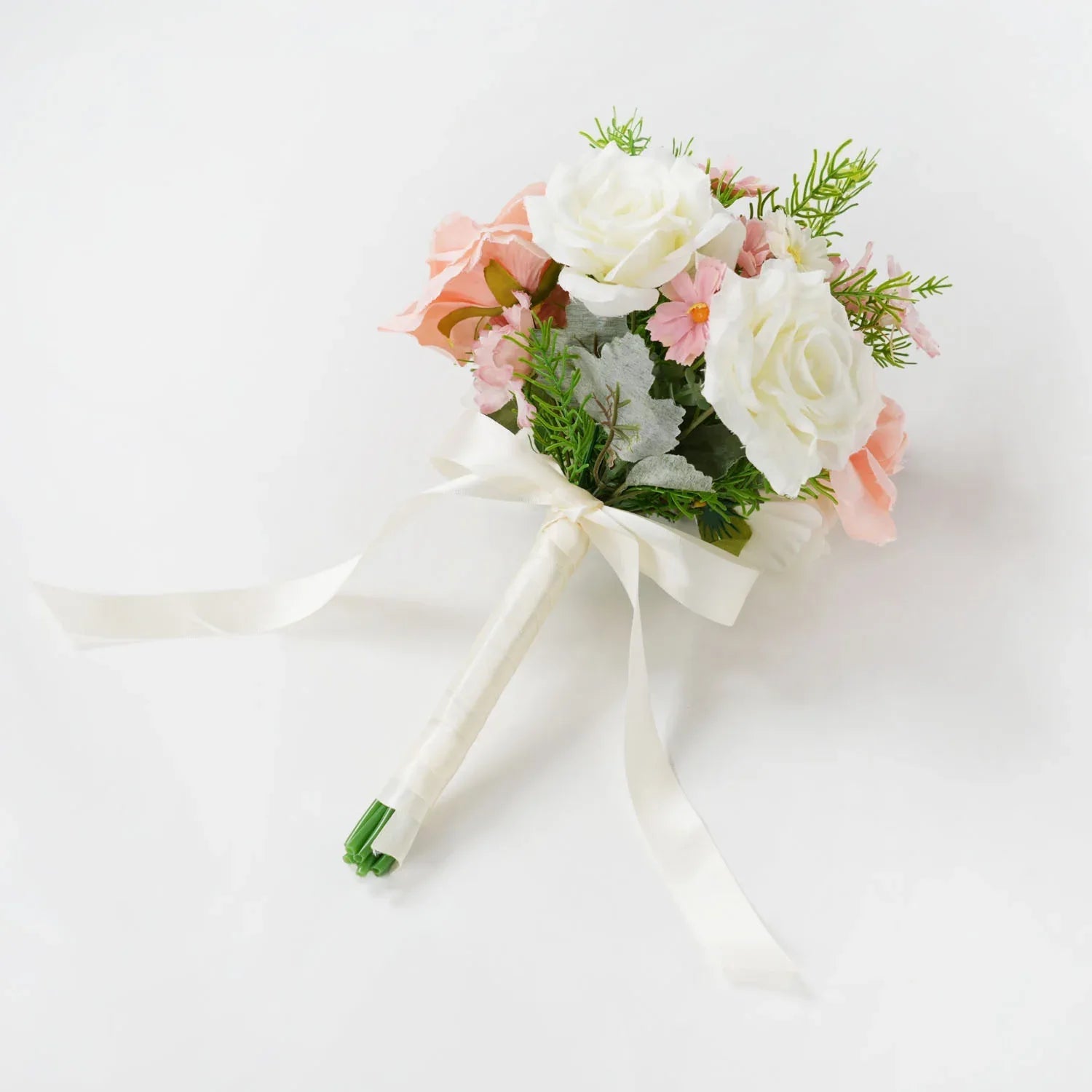 Uflower White and Pink bridal flowers bouquet MG80001-01 - Uflower