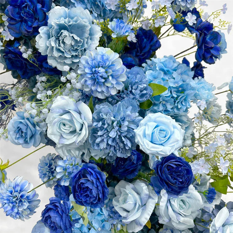 Uflower Blue Rose Floral Door Arch Wedding Party Backdrop Decoration - Uflower