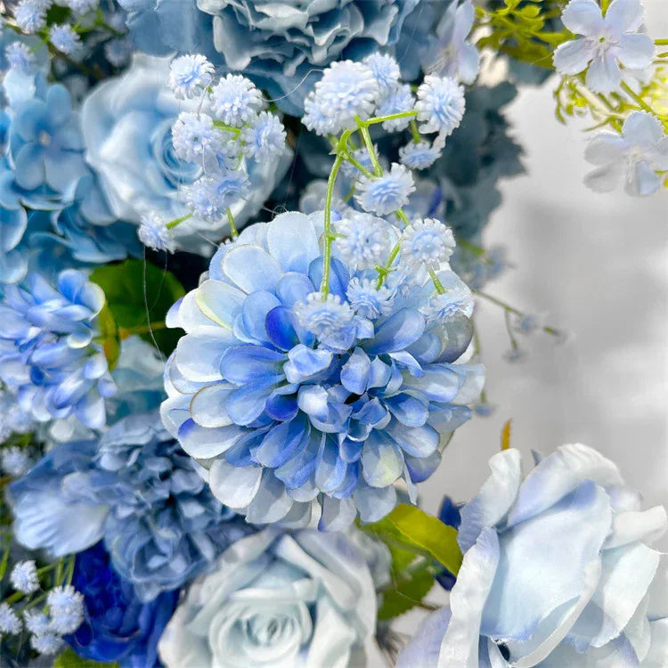 Uflower Blue Rose Floral Door Arch Wedding Party Backdrop Decoration - Uflower