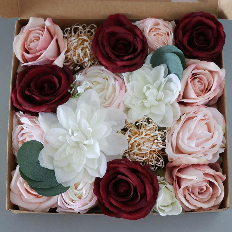 Creative simulation boxed flowers European wedding bouquet Valentine's Day birthday gift flower box - Uflower