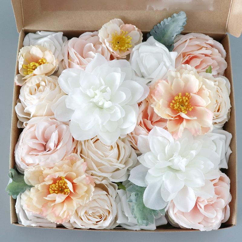 Simulation Rose Boxed Flowers Wedding Accompaniment Gifts Flower Box Diy Home Decoration Flowers - Uflower