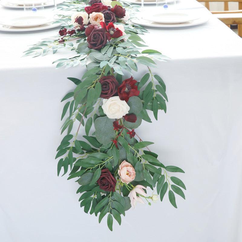 Wedding Strip Wine Red Champagne Table Flower Forest Outdoor Simulation Vine Decoration - Uflower