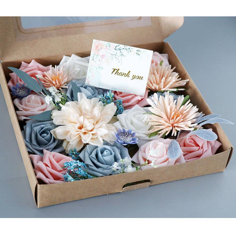 Simulation silk flower flower box wedding Valentine's Day DIY hand bouquet - Uflower