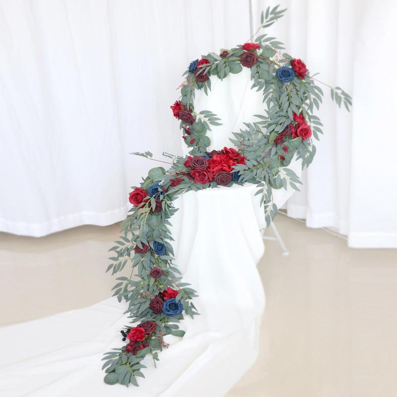 Wedding Wine Red Royal Blue Table Flower Extended and Dense Decoration Vine Stage Background Arrangement - Uflower