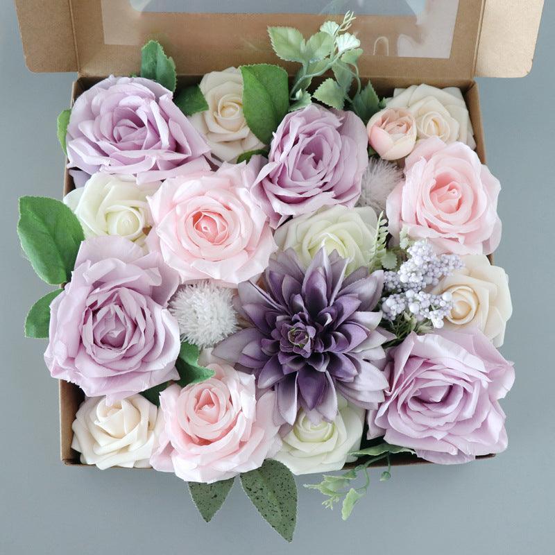 Simulation Boxed Flower Heads With Rods Diy Home Bouquet Holiday Wedding Banquet - Uflower