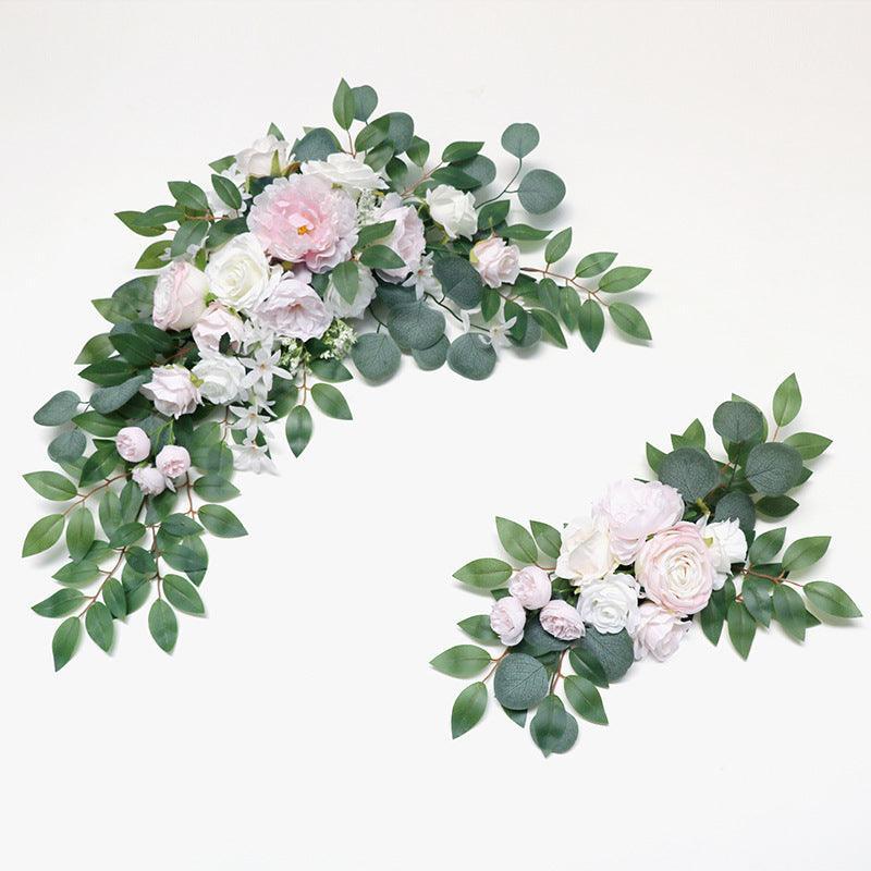 Simulation Rose Eucalyptus Arch Flower Forestry Outdoor Wedding Signing Table Corner Flower - Uflower