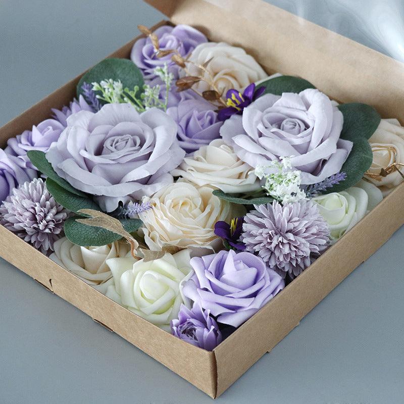 Simulation Silk Flowers Flower Box Valentine's Day Birthday DIY Hand Held Gift Set - Uflower
