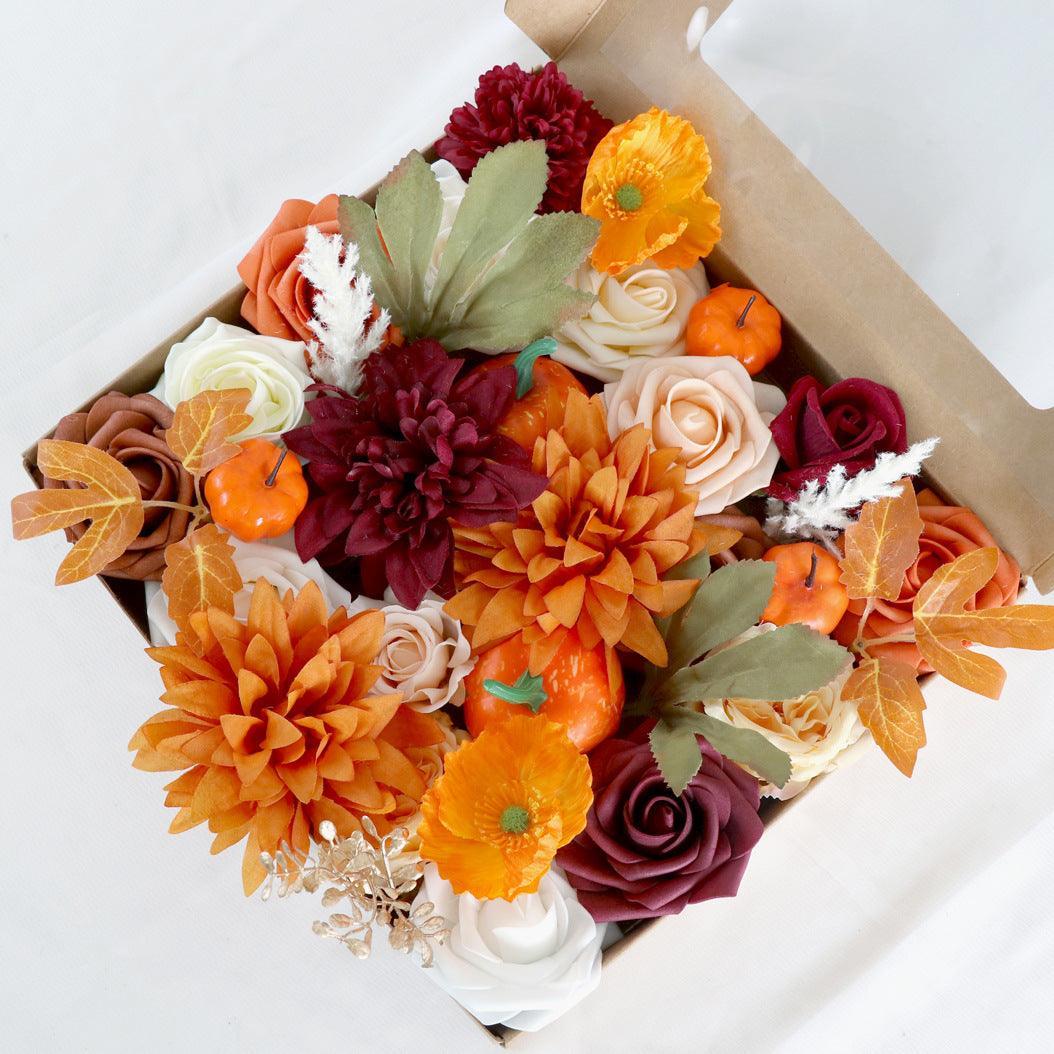 Faux Flowers Boxed Flowers Halloween Gift Flower Box Flower Heads With Rods Diy Home Decor - Uflower