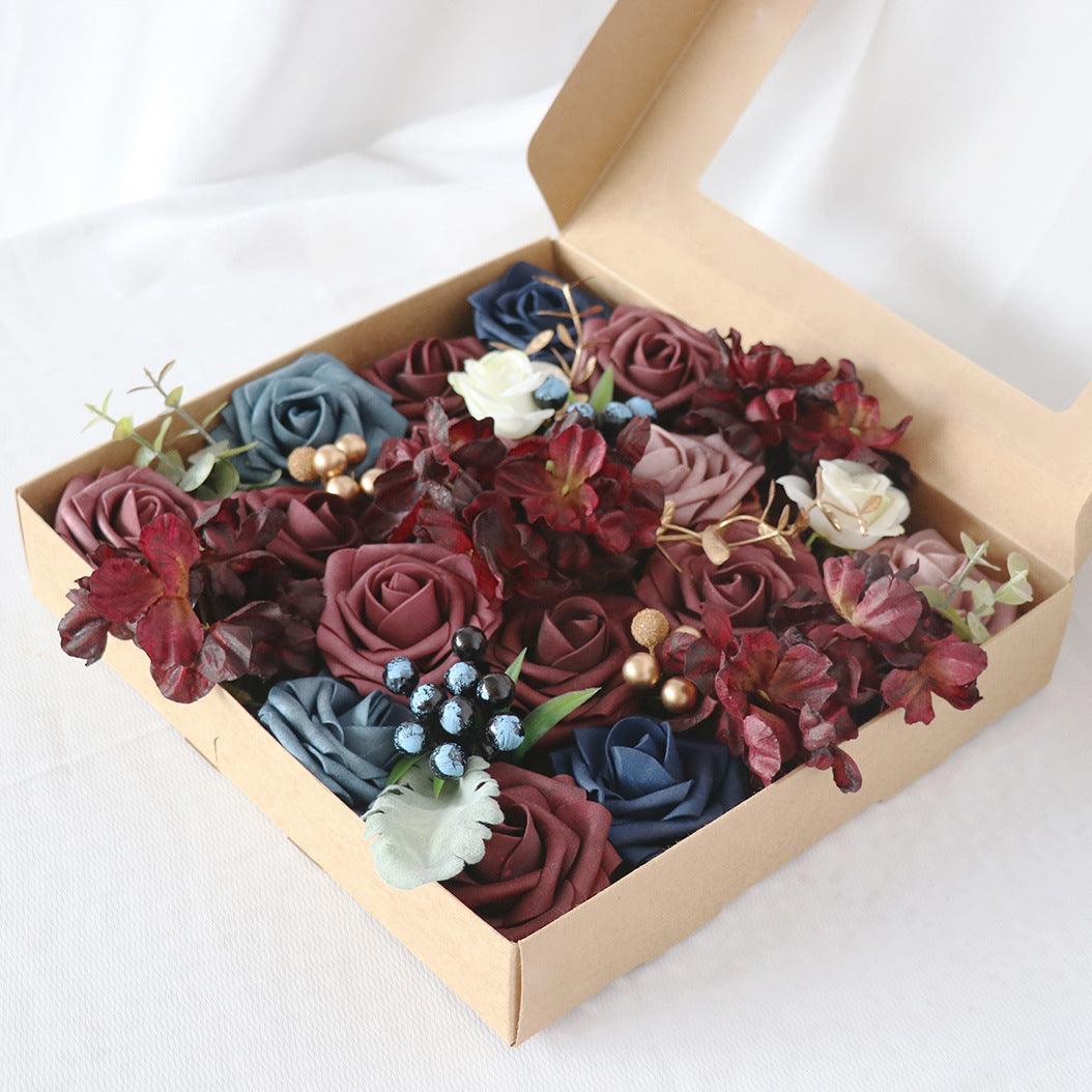 European vintage put simulation rose boxed flowers wedding birthday party gift flower box - Uflower
