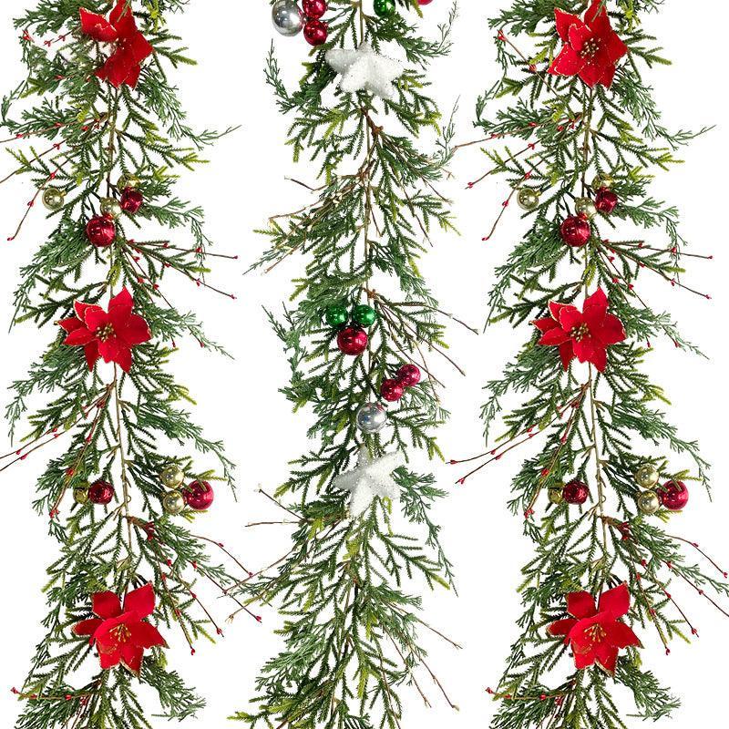 Simulation Christmas Balls Berries Christmas Tree Greenery Decoration Artificial Pine Needles Rattan - Uflower