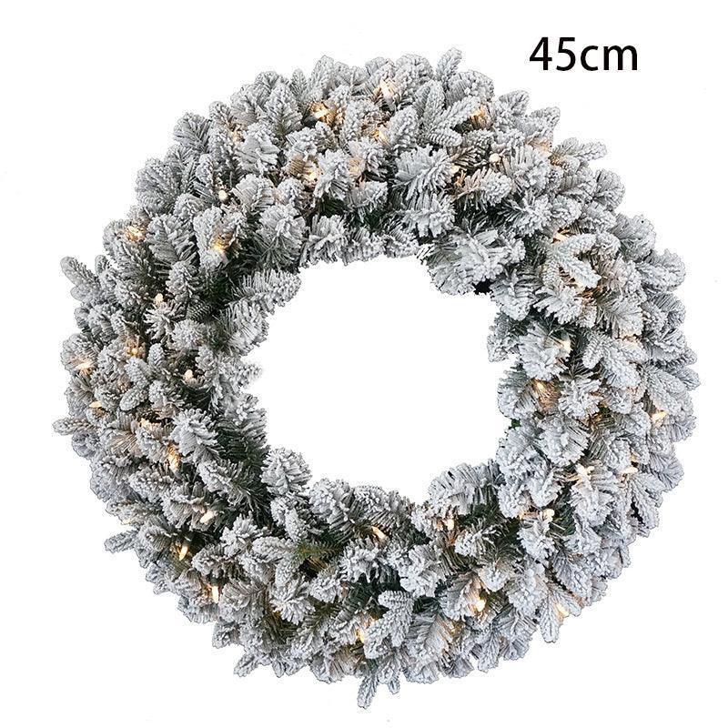 45cm PVC&PE Mixed Flocking Wreath 150 Heads Christmas Decoration Mall Hotel Shop Decoration - Uflower