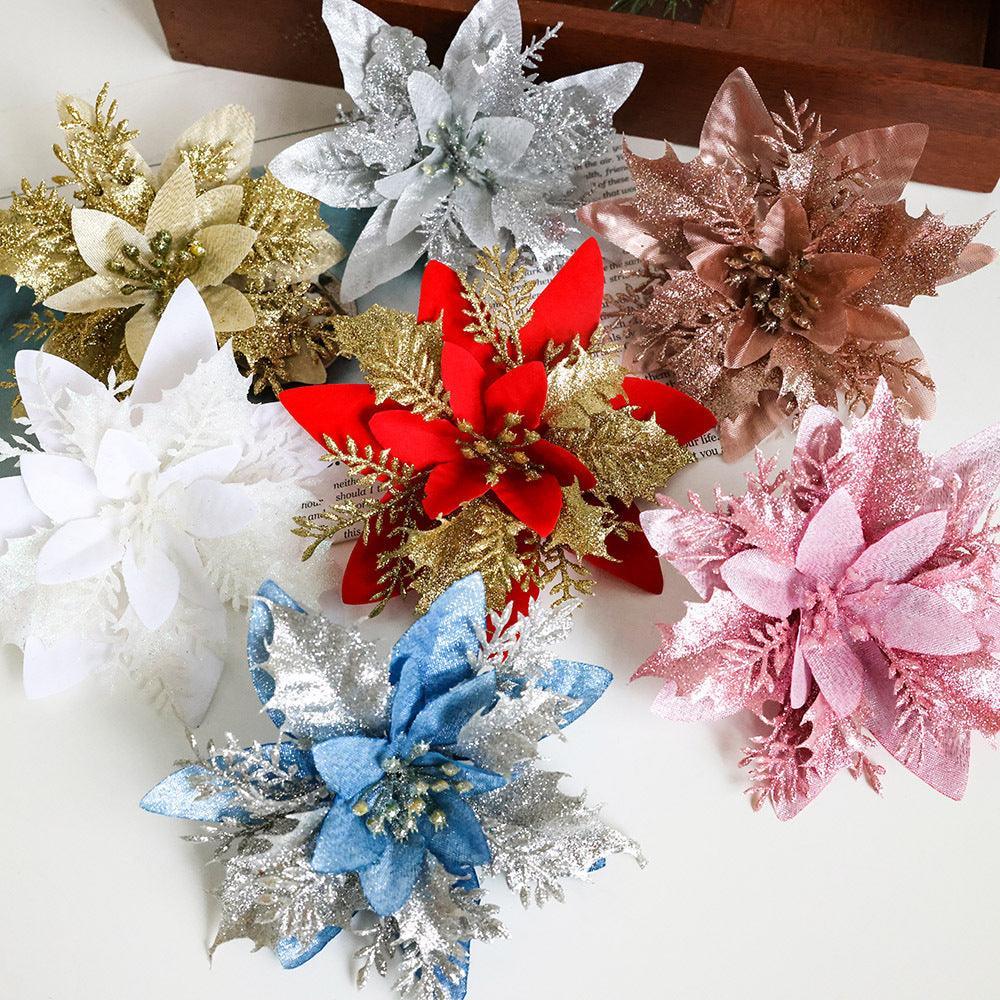 Simulation Flower Onion Fabric Flocking Fabric Christmas Flower Christmas Tree Christmas Wreath Accessories - Uflower