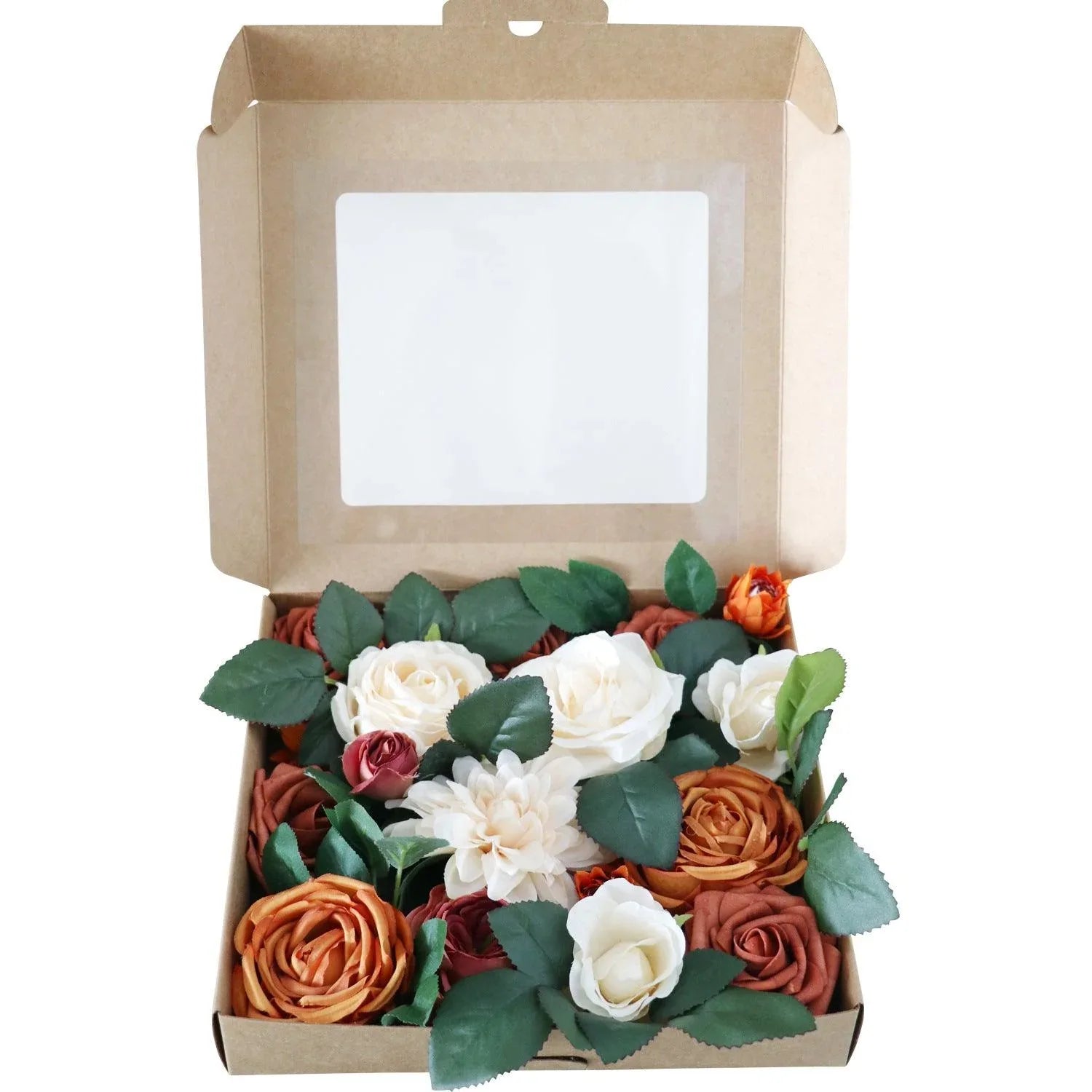 Wedding Birthday Proposal Flower Box Simulation Rose Valentine's Day Gift Box Flower Head with Rod DIY - Uflower