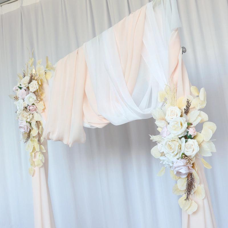 Simulated arch beige flower decoration wedding scene welcome sign corner flower arrangement - Uflower