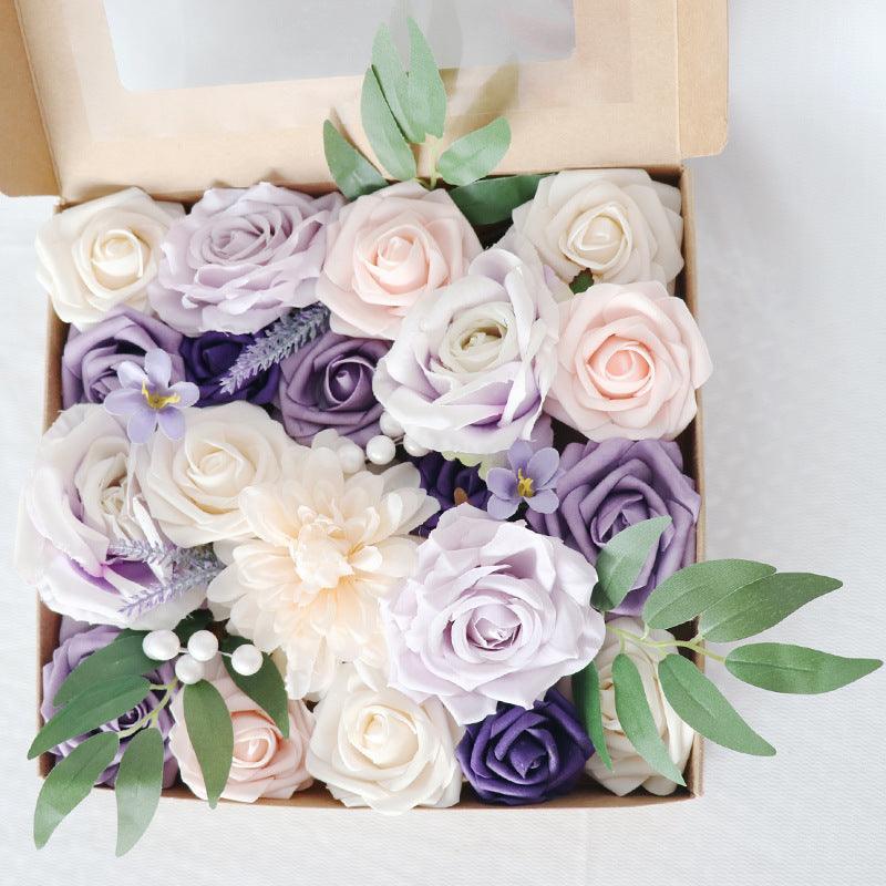 Simulation Flowers Boxed Flowers New Knot Birthday Wedding Accompaniment Gift Box Flowers Diy - Uflower