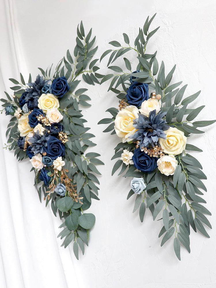 Yellow Purple Color Greenery Wedding Hanging Corner Floral Decor - Uflower