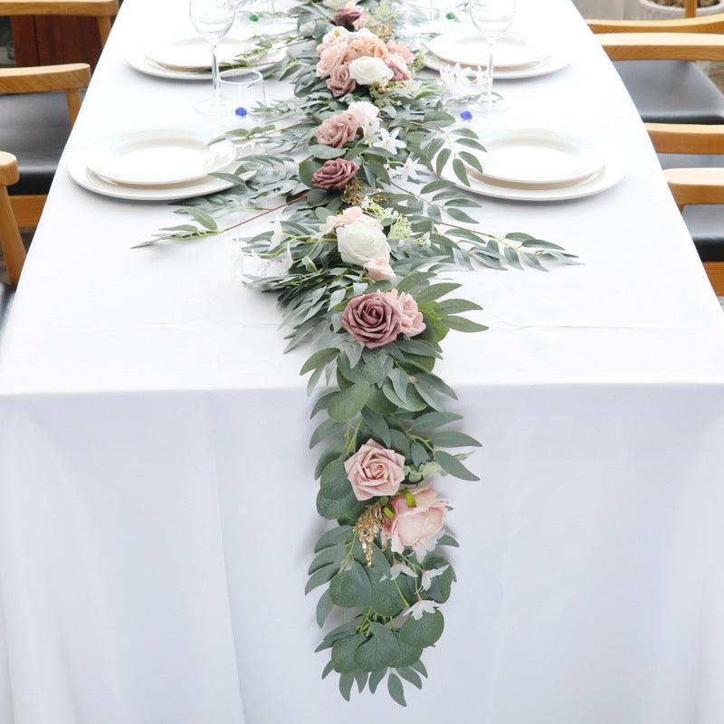 Long bean paste powder rose vine wedding simulation table flower decoration - Uflower