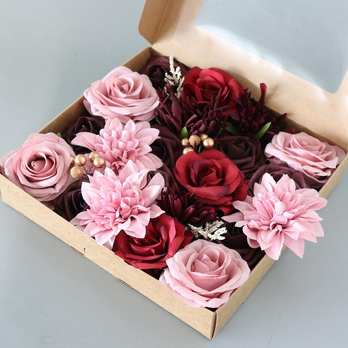 Simulation Flowers Boxed Flowers Mother's Day Birthday Gift Box Flowers Diy Home Hand Flower - Uflower