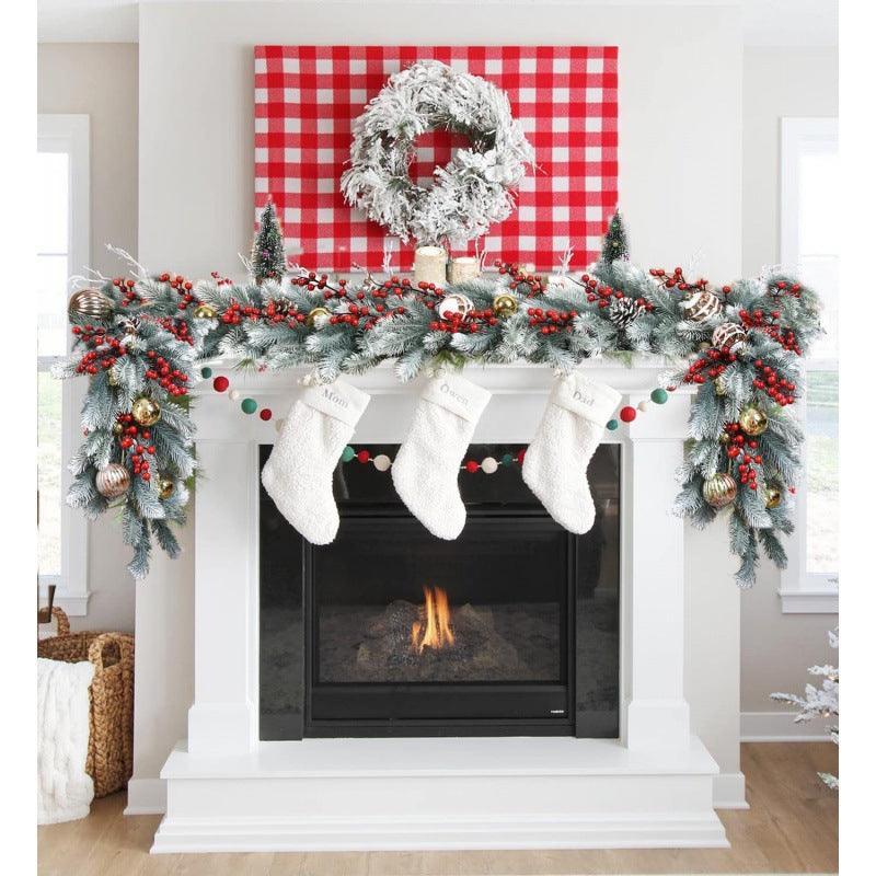 Christmas PE leaves encrypted Christmas rattan Simulation Christmas tree rattan leaves pine needles DIY Christmas decorations - Uflower