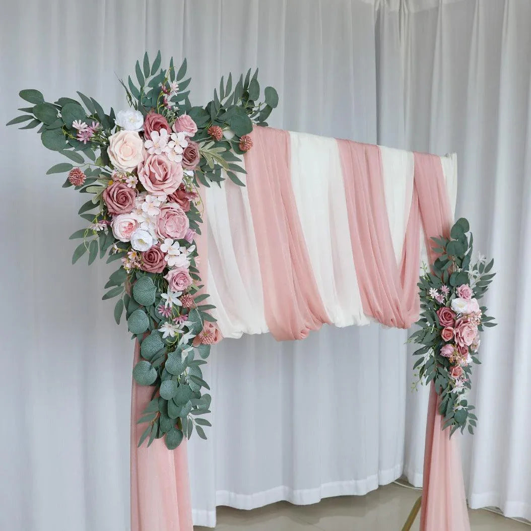 Simulated Arch Dousha Powder Decoration Wedding Scene Welcome Sign Corner Flower Arrangement - Uflower