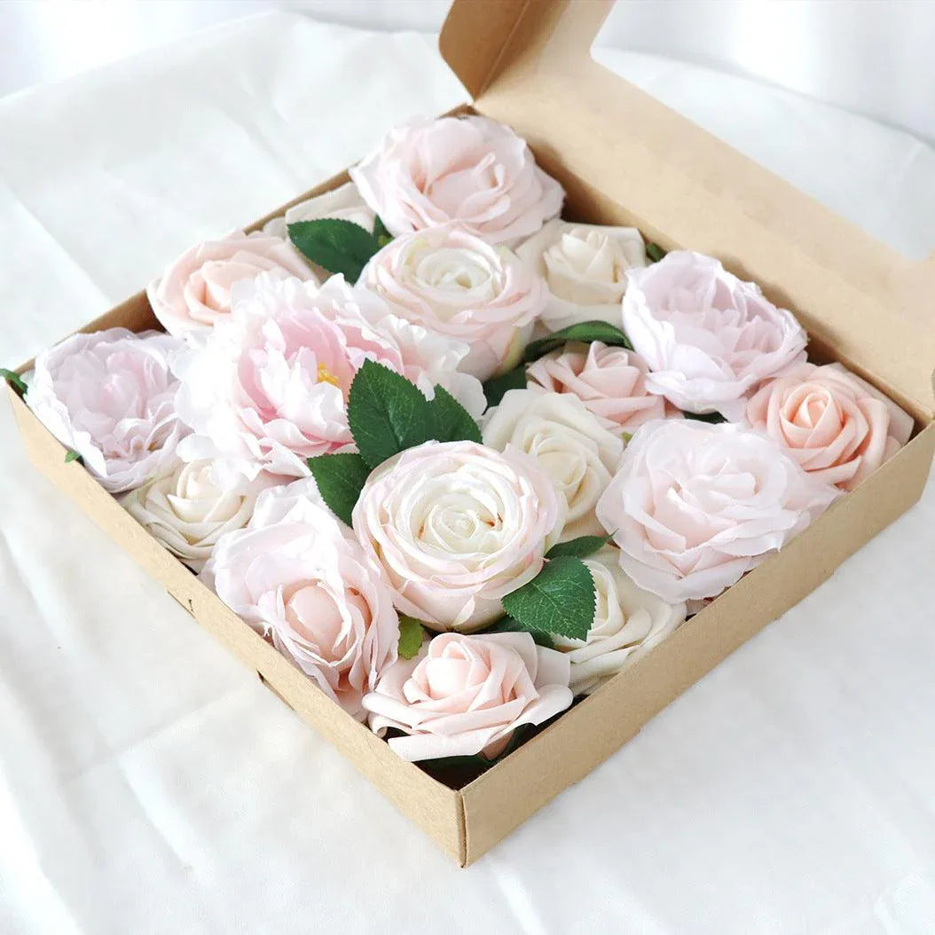 Simulation Boxed Flowers Wedding Birthday Valentine's Day Party Favour Box Flower Head with Rod Diy - Uflower