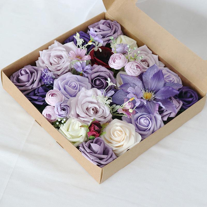 Simulation Flower Box Flower Wedding Birthday Party Accompaniment Gift Flower Box Handmade DIY - Uflower
