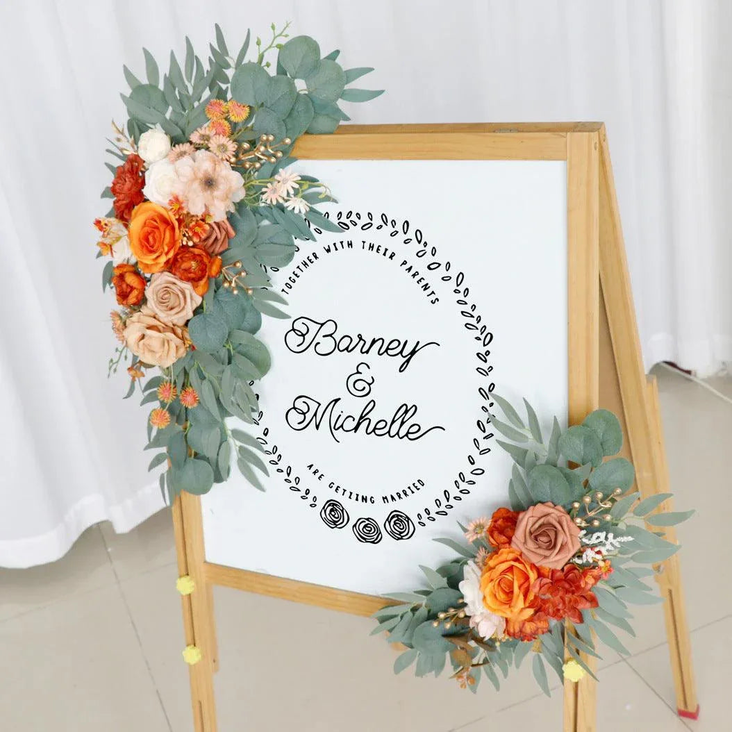 Simulated floral wedding welcome sign decoration corner flower props - Uflower