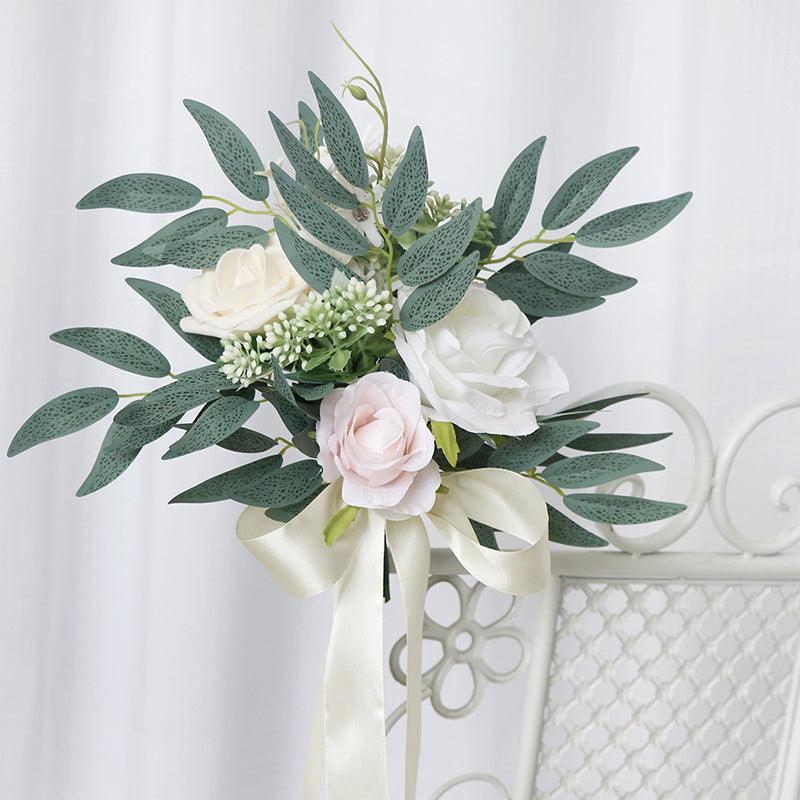 Simulated Huasen Series Outdoor Wedding Rose Willow Leaf Small Flower Bundle Chair Back Flower Decoration - Uflower