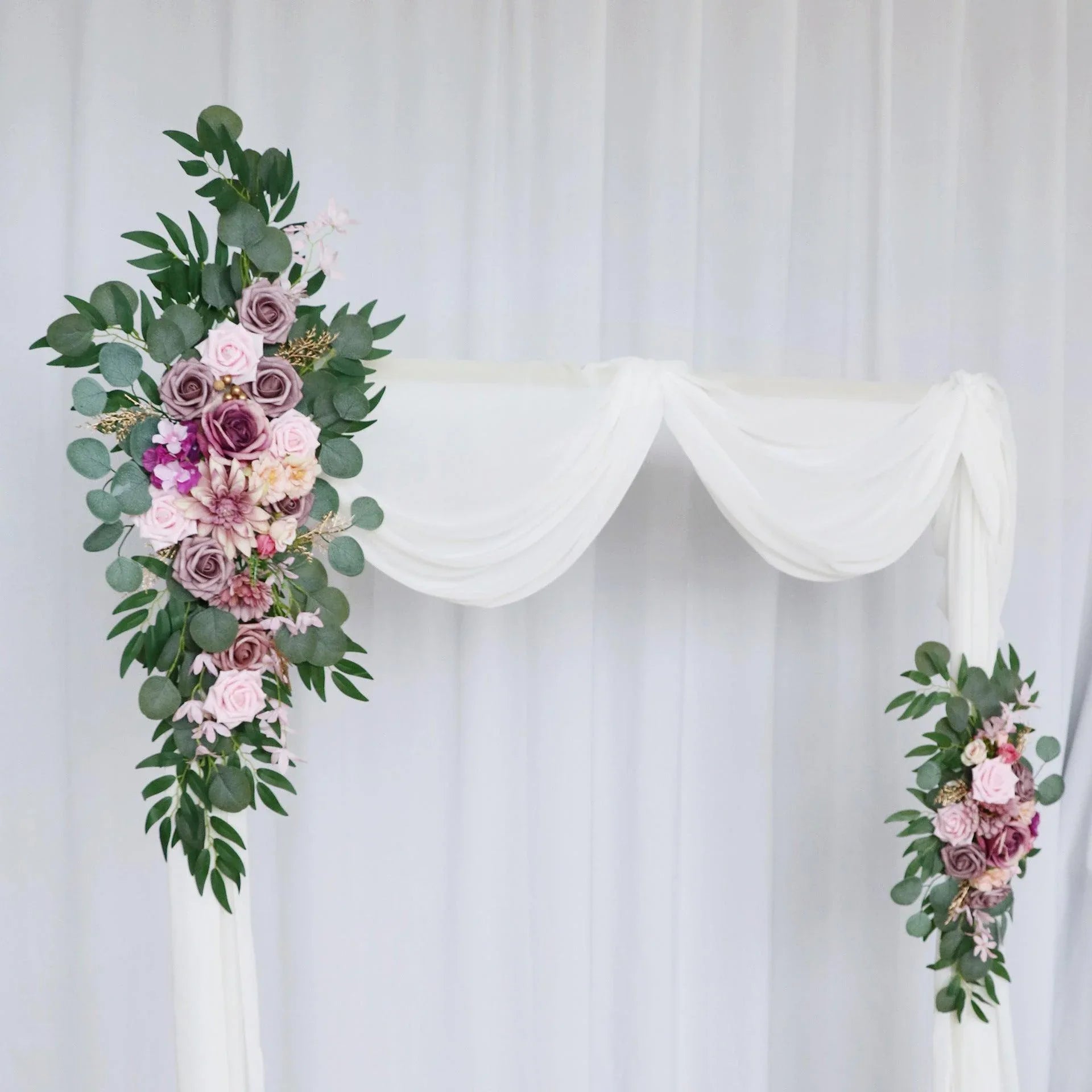 Pink Purple Rose Roses Wedding Arch Hanging Corner Floral Decor - Uflower
