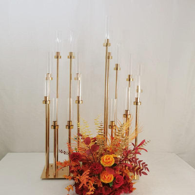 Iron plated gold candlestick wedding candlestick props - Uflower