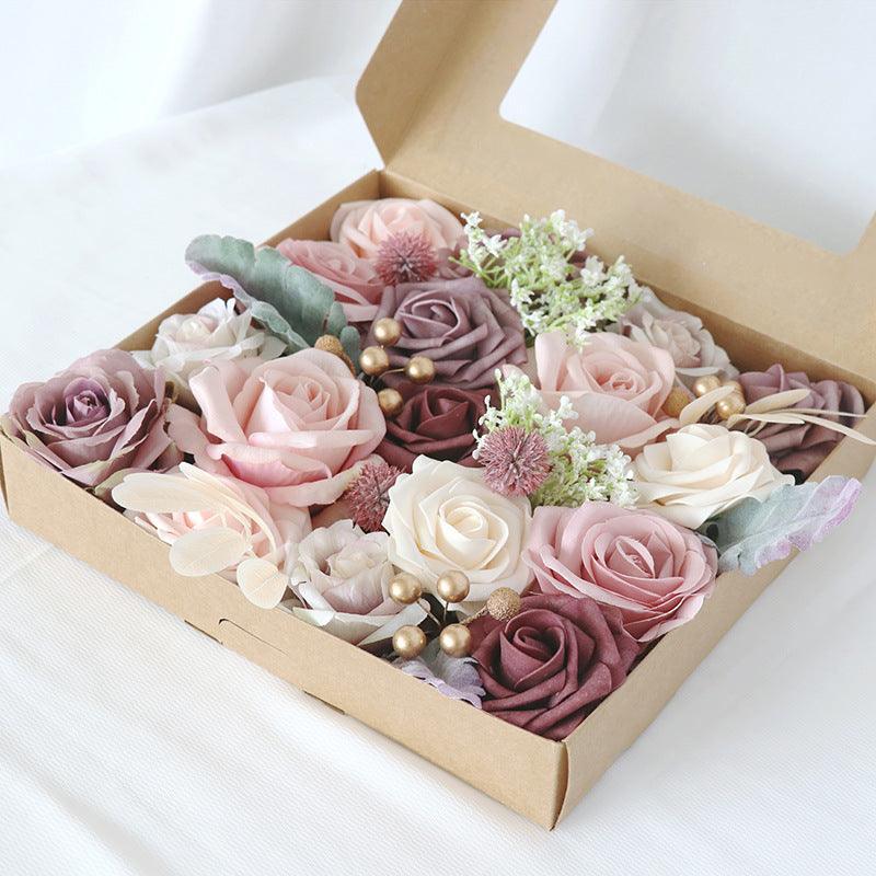 European Wedding Gift Boxed Flowers Wedding Birthday Party Handmade Gift Flower Box Simulation Flower Diy - Uflower
