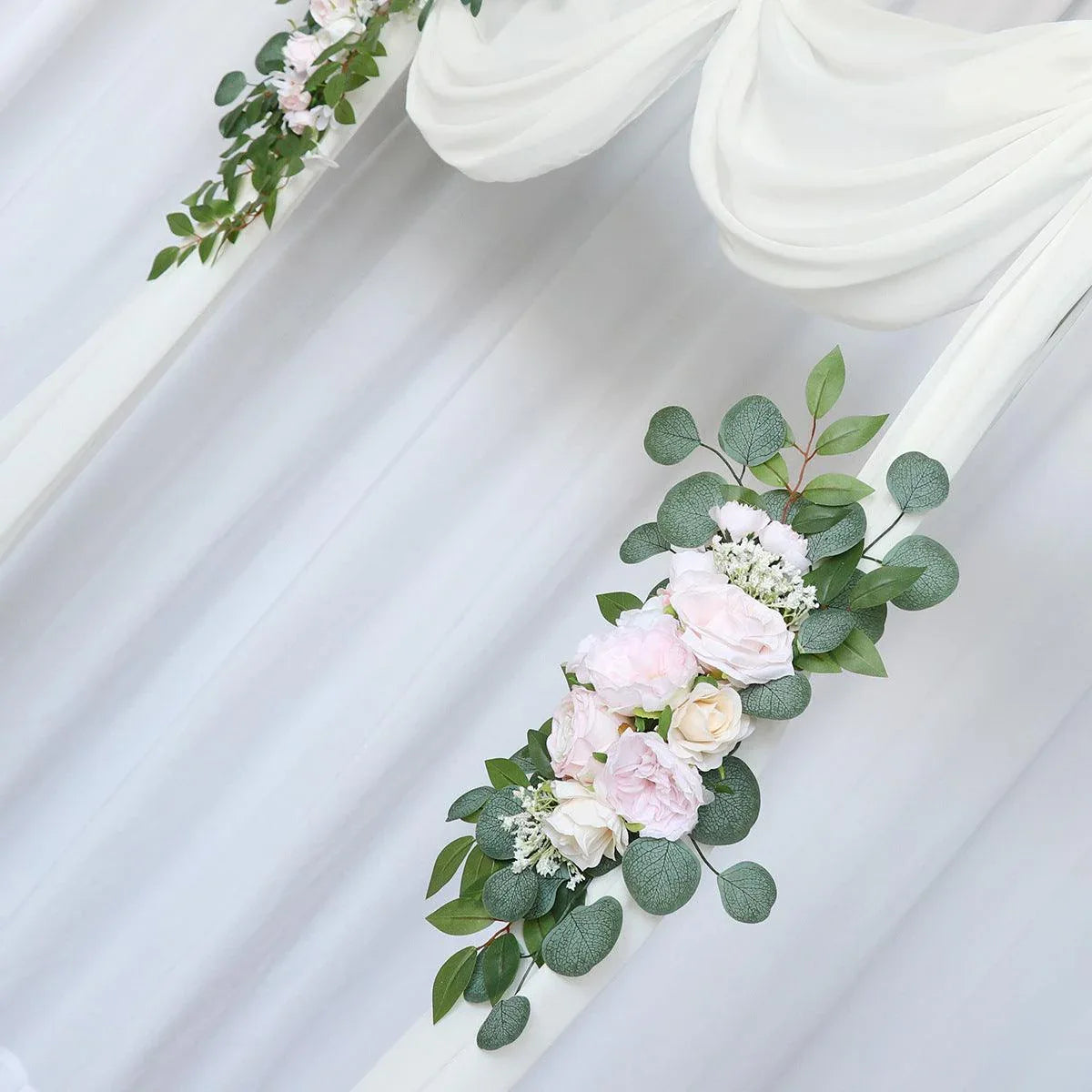 Pink Rose Wedding Arch Hanging Corner Floral Decor - Uflower
