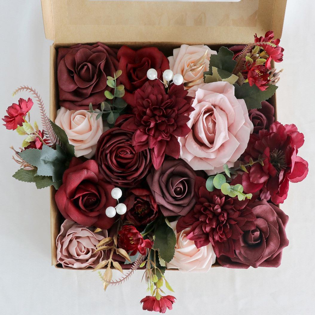 European Simulation Flower Box Wedding Banquet Handmade Gift Box Flower Holiday Diy Decoration - Uflower