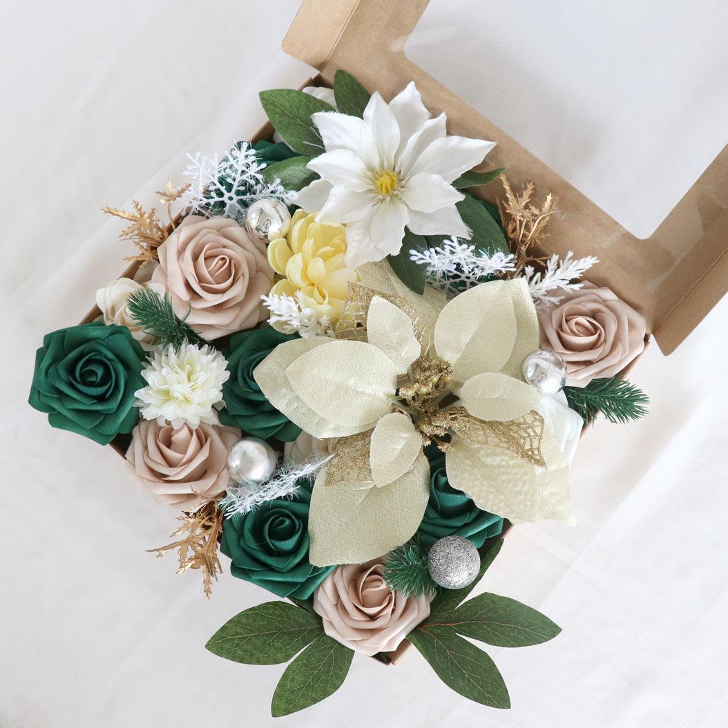 Simulation Flower Flower Box Holiday Christmas Tree Decoration Gift Box Flower Head With Rod DIY - Uflower