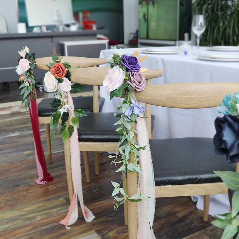 Simulated Huasen series wedding welcome sign, chair back flower decoration - Uflower