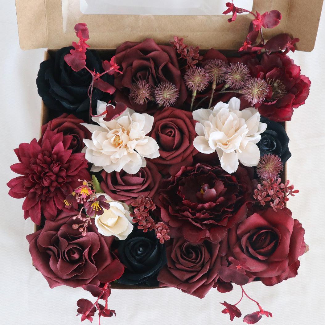 New Simulation Boxed Flowers Wedding Birthday Accompaniment Gift Flower Box Handmade Diy - Uflower