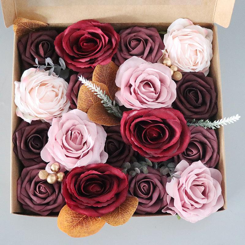 Simulation Flower Flower Box Wedding Birthday Fake Flower Gift Box DIY Home Flower Bouquet - Uflower