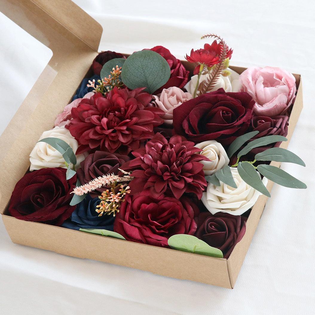European Simulation Boxed Flowers Wedding Birthday Party Gift Flower Box Diy Home Decoration - Uflower