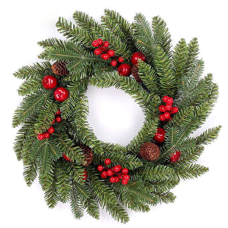 Mixed Wreaths Window Door Hangings Matching Rattan Wreath Decorations Decorative Christmas Flowers - Uflower