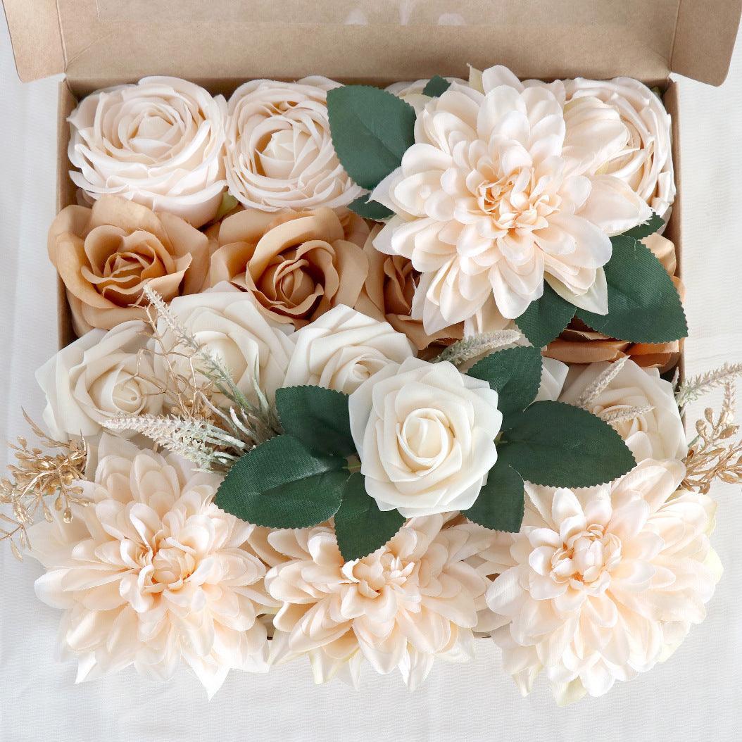 Simulation Boxed Flowers Wedding Diy Bridal Bouquet Wedding Arrangement Fake Flowers Flower Boxes - Uflower
