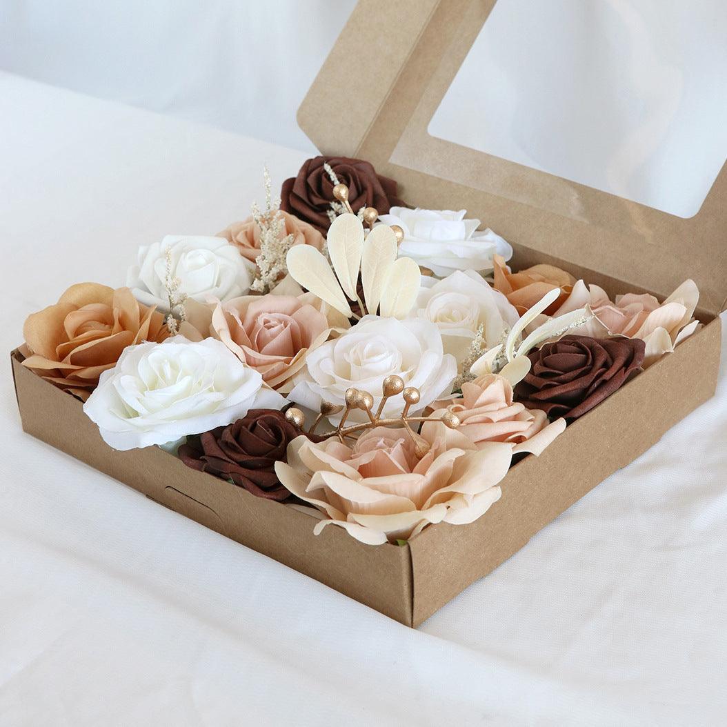Roses in a Box Birthday Valentine's Day Gift Flower Box Diy Wedding Bridal - Uflower